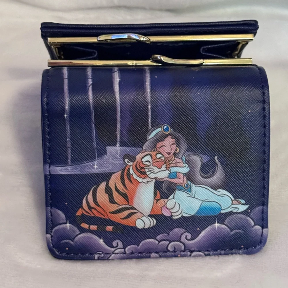 Loungefly Jasmine and Rajah Navy Blue Tri-Fold Wallet - Picture 7 of 7